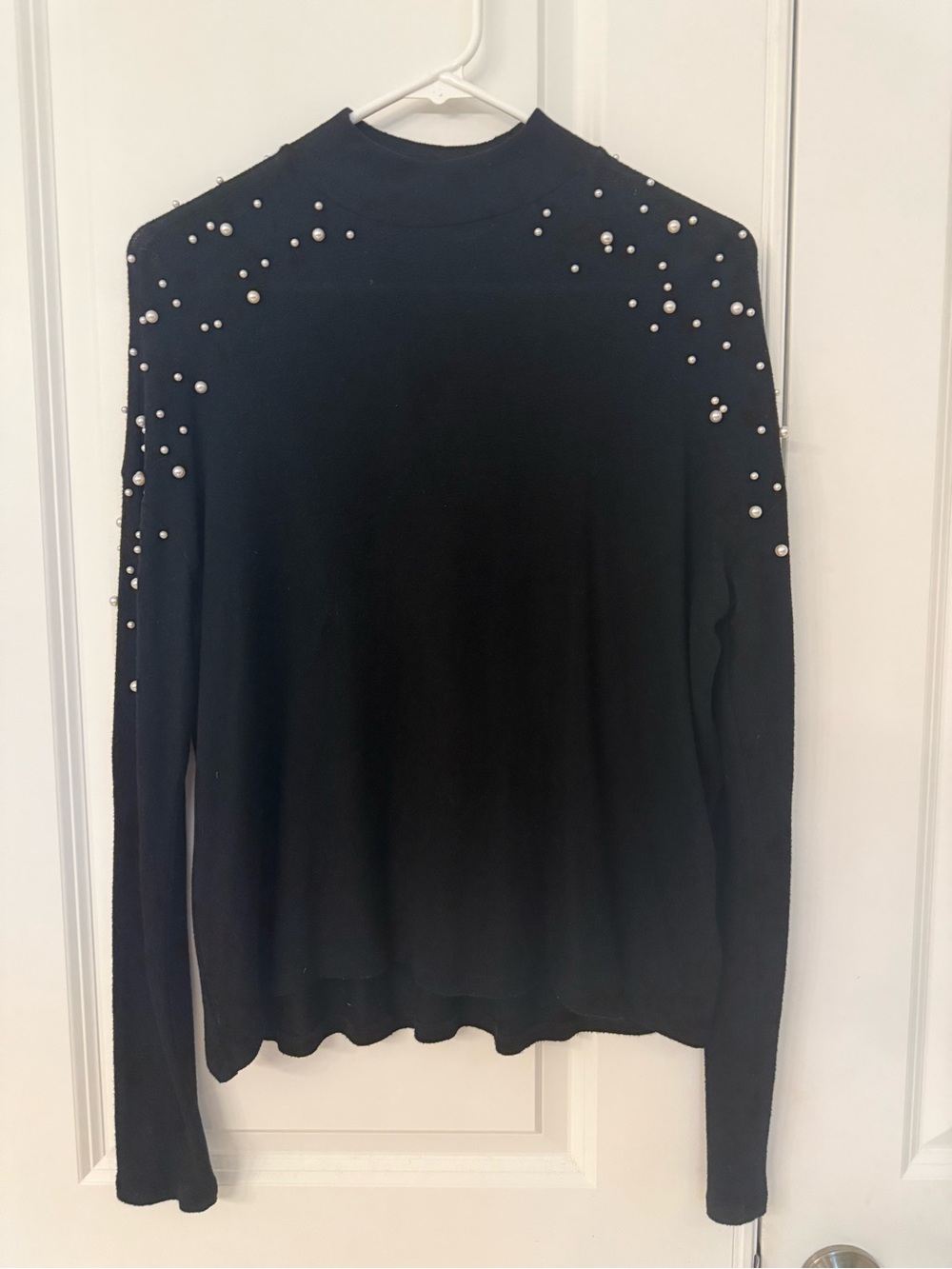 H&M Black Pearl-Accent Turtleneck Sweater